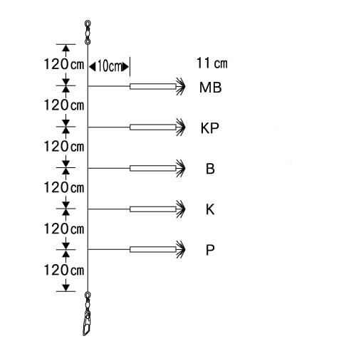 画像: YAMASHITA・イカ釣プロサビキ P5/11-1段針 5本